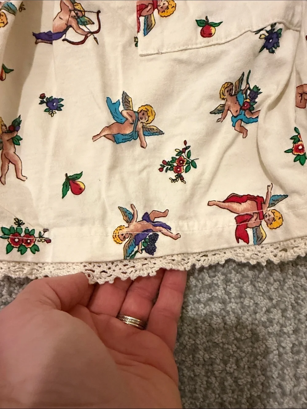 One of a kind!! Vintage kids dress cherubs angels